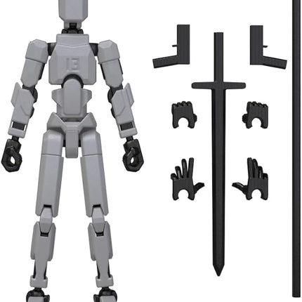 MerryXD T13 3D Action Figure,Assembly Completed Dummy Nova Titan Lucky 13 Action Figure 3D Printed Multi-Jointed Movable Toy Grey
