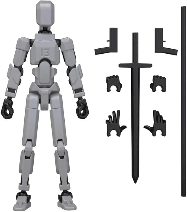 MerryXD T13 3D Action Figure,Assembly Completed Dummy Nova Titan Lucky 13 Action Figure 3D Printed Multi-Jointed Movable Toy Grey