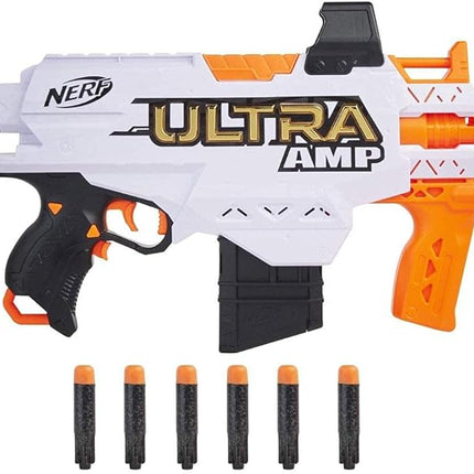 Nerf Hasbro Ultra Amp Motorised Blaster, 6-Dart Clip, 28.6 x 27.3 x 45.1 cm, Multicolor, Compatible With Ultra Darts, N-A
