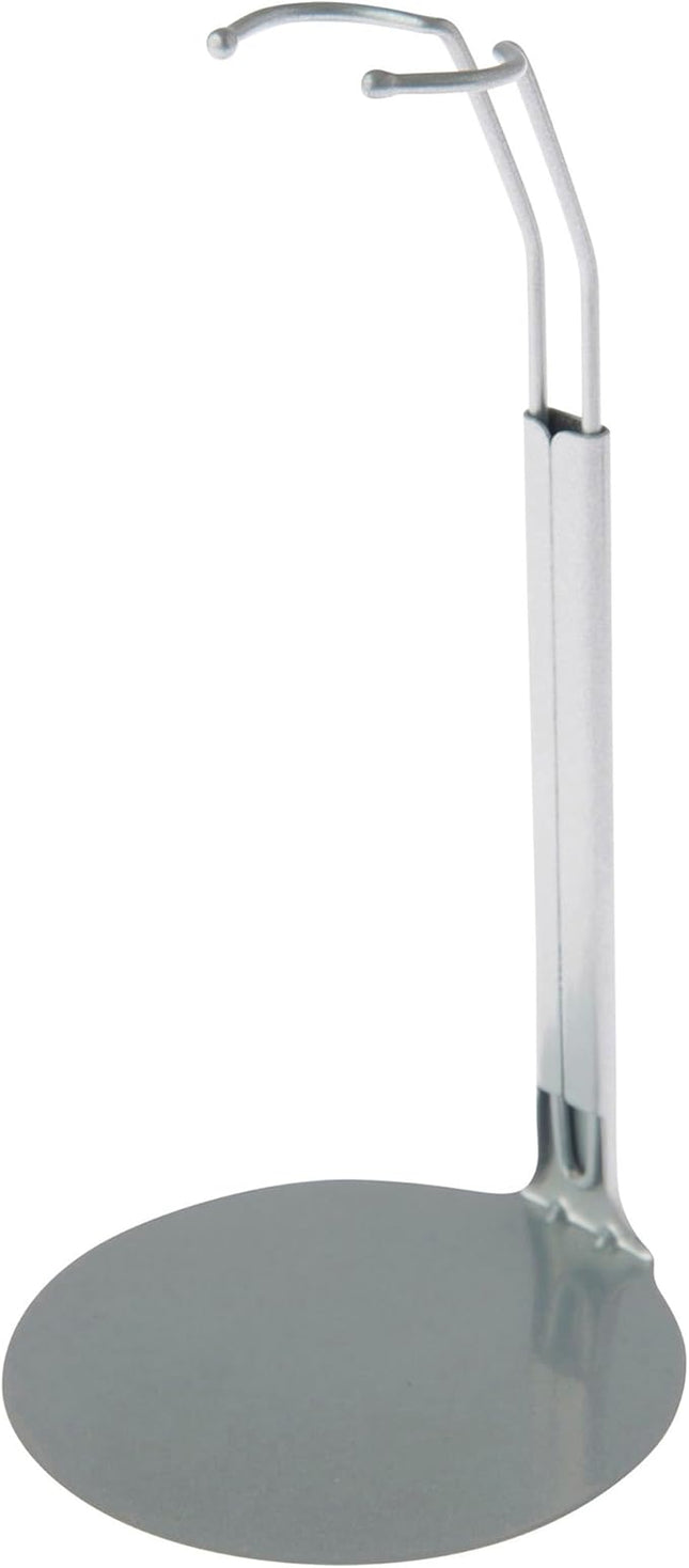 Plymor DSP-5125S Silver Adjustable Doll Stand, fits 10, 11, and 12 inch Slim Waist Dolls, Waist is 1.125" - 1.5" wide, 3.25" - 4" around, Pack of 6