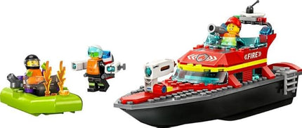 LEGO City Fire Rescue Boat 60373, Toy Floats on Water, with Jetpack, Dinghy and 3 Minifigures, Everyday Hero Toys for Kids, Boys and Girls Ages 5+, Multicolor