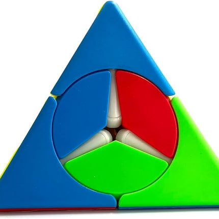 Pyraminx Magic Cube, Stickerless 2x2 Pyramid Speed Cube Creative Triangle Cube Puzzle Toys, Brain Teaser Puzzles (Windmill Pyramid)