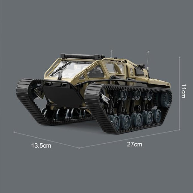RC Tank Car, 1:16 Remote Control Crawler 10KM/H High Speed Tank, 2.4Ghz RC Rock Crawler Off-Road 4WD 360°Rotating Drifting Car, Military Truck Toy for Kids,3 Batteries