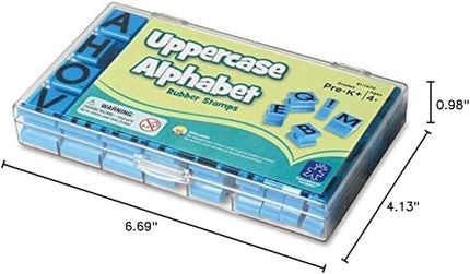Educational Insights Alphabet Rubber Stamps - Uppercase 5/8", Set of 26 Letters and 4 Punctuation Marks: Perfect for Homeschool & Classroom, Ages 4+
