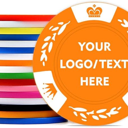 100 Personalized Poker Chips, Print with Your Text and Logo, Suitable for Corporate Event, Poker Night, Card Club, Board Game, Party