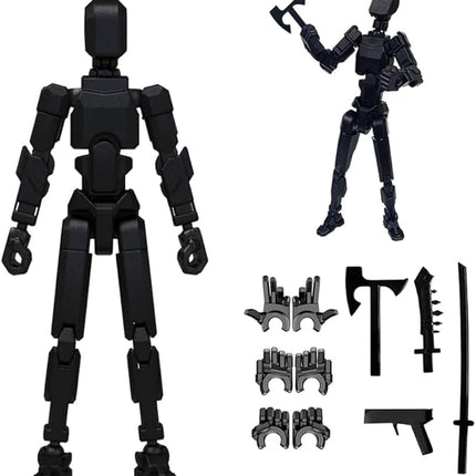 Titan 13 Action Figure,Lucky Robot 13 Action Figures,Funny 3D Printed Multi Jointed Action Figures,Nova 13 Action Figure Desktop Decorations Game Gifts for Kids Adult (Black)