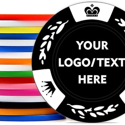 100 Personalized Poker Chips, Print with Your Text and Logo, Suitable for Corporate Event, Poker Night, Card Club, Board Game, Party