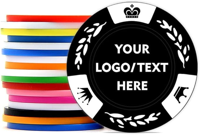 100 Personalized Poker Chips, Print with Your Text and Logo, Suitable for Corporate Event, Poker Night, Card Club, Board Game, Party