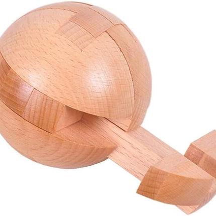 AHYUAN Handmade Wooden Puzzle Magic Ball Brain Teasers Toy Intelligence IQ Games 3D Sphere Puzzles for Children and Adults (3 x 3 x 3 inch)