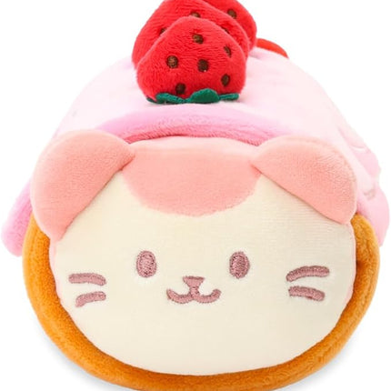Anirollz Kittiroll Plush in Roll Cake Outfitz – Kawaii Stuffed Animal with Removable Costume – Cute Squishy Plush Toy Gift for Girls & Kids