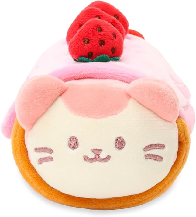 Anirollz Kittiroll Plush in Roll Cake Outfitz – Kawaii Stuffed Animal with Removable Costume – Cute Squishy Plush Toy Gift for Girls & Kids