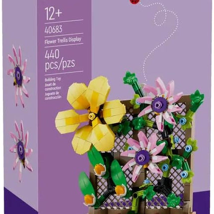 LEGO Flower Trellis Display 40683 - Spring Floral Home Decor Set with Vibrant Blooms and Trellis Detailing for Kids and Adults (440 pcs)