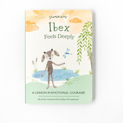 Slumberkins Ibex Snuggler & 2 Board Books Complete Set Bundle | Promotes Emotional Courage, Resilience & Empathy | Social Emotional Tools for Ages 0+ (Ibex Kin Snuggler + 2 Board Books)