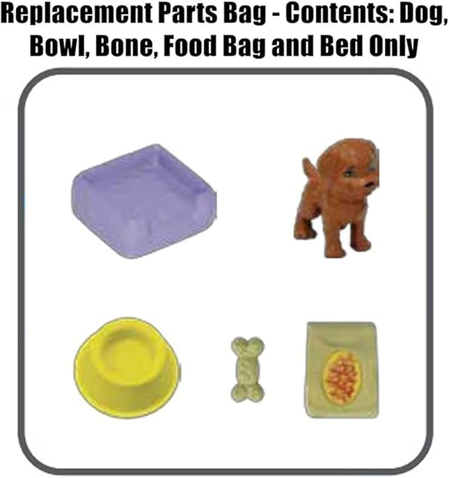Replacement Parts for Barbie Dollhouse Series - Barbie Dreamhouse - FHY73 - Replacement Dog, Bowl, Bone, Food Bag and Bed