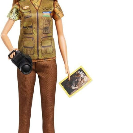 Barbie Photojournalist Doll, Brunette, Inspired by National Geographic for Kids 3 Years to 7 Years Old