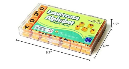 Educational Insights Lowercase Alphabet Rubber Stamps - Letter Stamps for Kids, Set of Teacher Stampers for Classroom, Teacher Must Haves, Fine Motor Skills, Toddler ABC Stampers, Ages 4+