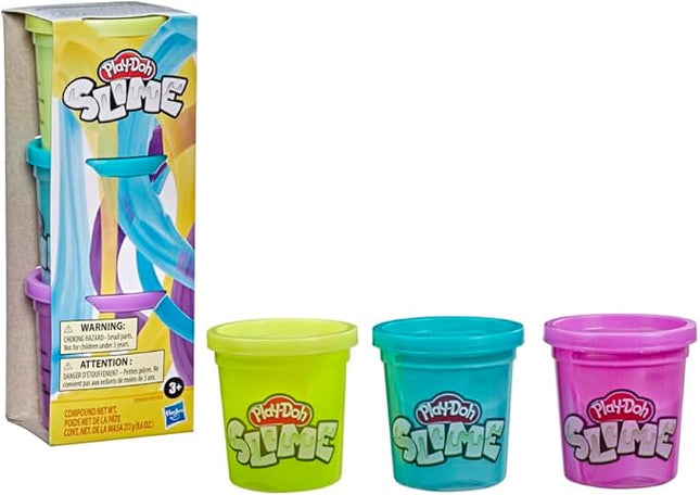 Play-Doh Brand Slime 3 Pack of Non-Toxic Slime - Yellow, Metallic Purple, & Metallic Teal