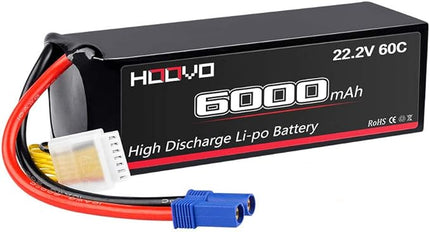 HOOVO 22.2V 6000mAh 60C 6S LiPo Battery with EC5 Plug for RC Quadcopter Truck Boat Airplane Helicopter RC Vehicle