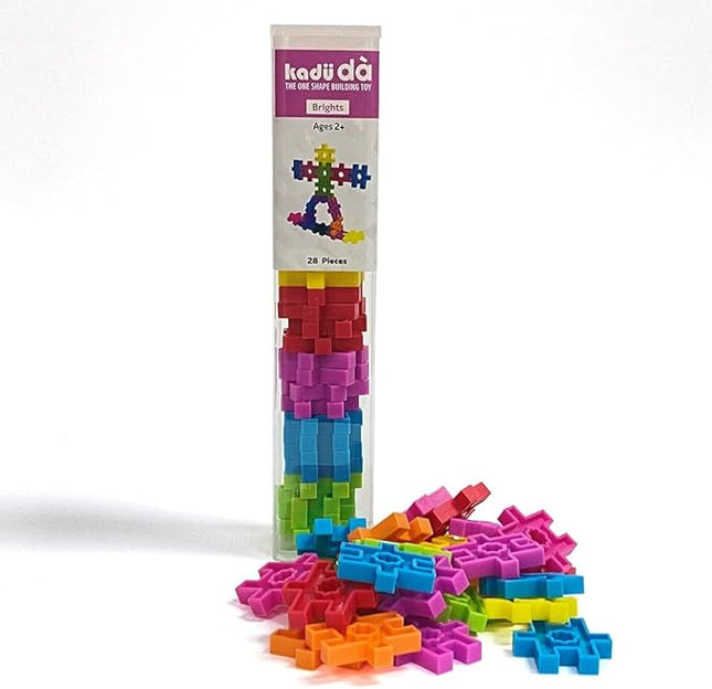 KADU DA Brights 28 Piece Set - STEM/STEAM Building + Construction Toy, for Open + Imaginative Play
