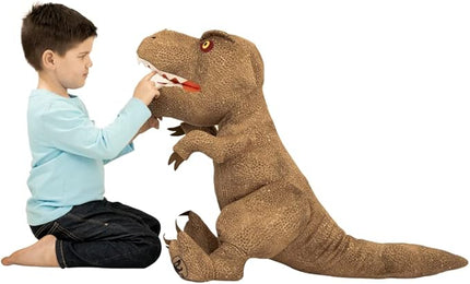 Franco Jurassic World Dominion Kids Oversized Rexy Large Size 32 Inches Tall T-Rex Bedding Super Soft Plush Cuddle Pillow Buddy, One Size