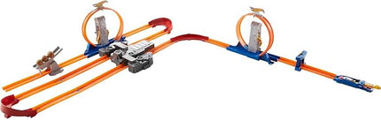 Hot Wheels Toy Car Track Set, Track Builder Playset Total Turbo Takeover with 1:64 Scale Vehicle, Motorized Booster & Multiple Configurations