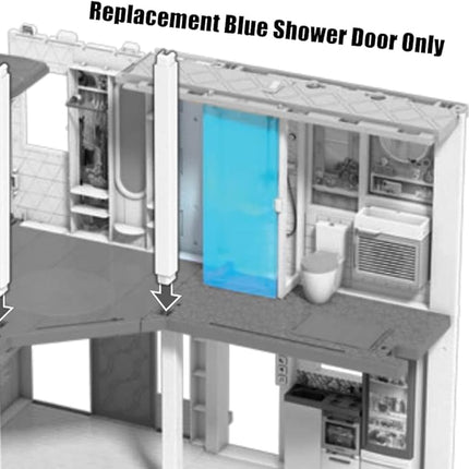 Barbie Replacement Part Dream-House Playset - GRG93 ~ Replacement Blue Shower Door