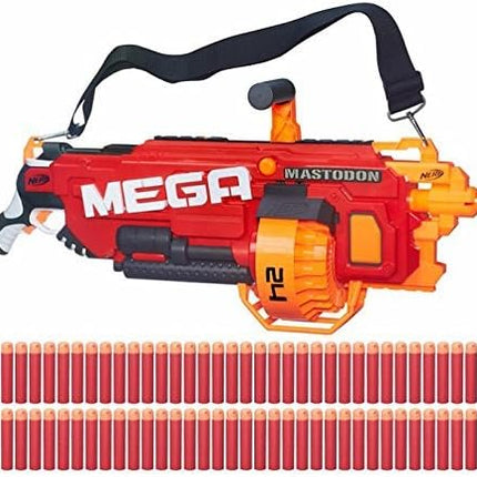 Nerf N-Strike MEGA Mastodon Blaster with 24 dart drum and 72 MEGA Whistler Darts 100 ft Shooting Distance