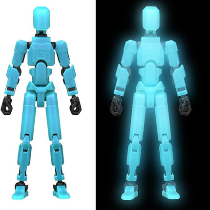 MerryXD T13 3D Action Figure,Assembly Completed Dummy Nova Titan Lucky 13 Action Figure 3D Printed Multi-Jointed Movable Toy Grow in The Dark Blue