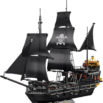 dOvOb Pearl Pirate Ship Mini Blocks Building Set - 1424PCS Construction STEM Black Boat Collection Display Set for Adults and Teen