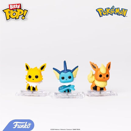 Funko Pop! Bitty: Pokemon - Pikachu, Vaporeon, Caterpie, and Cubone - 0.9 Inch (2.2 Cm) Collectable - Stackable Display Shelf Included - Gift Idea - Party Bags Stocking