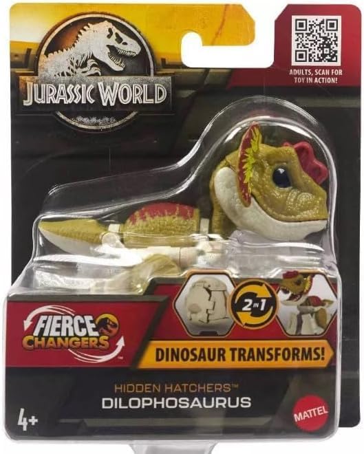 Jurassic World Fierce Changers Hidden Hatchers Dinosaur Transforms 2 in 1 (Dilophosaurus)