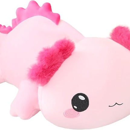 SQEQE Weighted Axolotl Plush, Weighted Axolotl Stuffed Animal, Cute Plushies Soft Pink Pillow Toy Gift for Kids Adults 9.8 Inch, 0.8 lbs