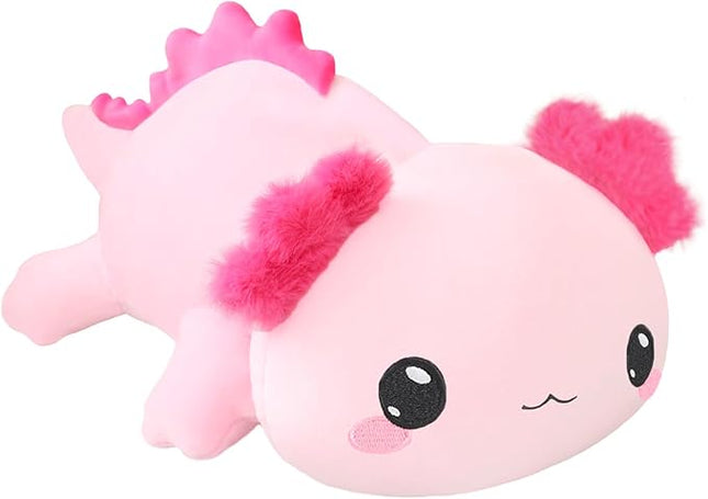 SQEQE Weighted Axolotl Plush, Weighted Axolotl Stuffed Animal, Cute Plushies Soft Pink Pillow Toy Gift for Kids Adults 13.8 Inch, 1.6 Lbs