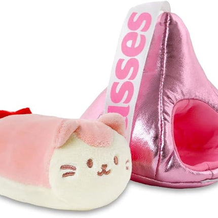 Anirollz Stuffed Animal Plush Toy - Official Hershey Kisses Chocolate Toy Blanket Outfitz Doll | Soft, Squishy, Warm, Cute, Comfort, Safe | Pillow with Kitty - Valentine's Day Gift 4" Kittiroll