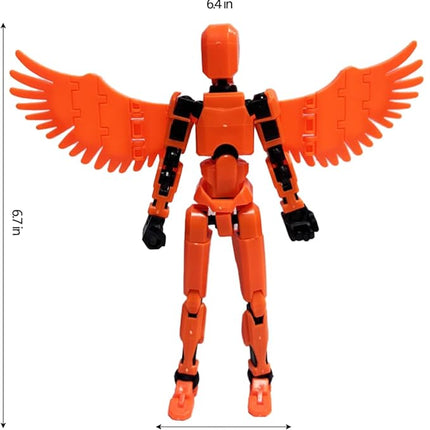 WEAREWE 13 Action Figures Se13 Action Figure with Wing Multi-Jointed Movable Toy for Kids(DIY Wing-Yellow)