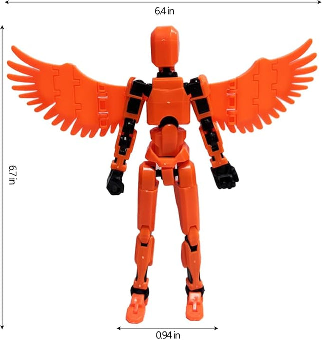 WEAREWE 13 Action Figures Se13 Action Figure with Wing Multi-Jointed Movable Toy for Kids(DIY Wing-Blue)
