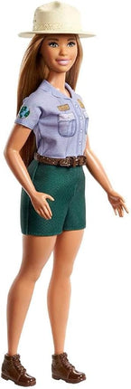 Barbie 12-in Blonde Curvy Park Ranger Doll with Ranger Outfit Including Denim Shirt, Green Khaki Shorts, Brown Belt, Brown Boots & Straw Hat; for Ages 3 Years Old & Up