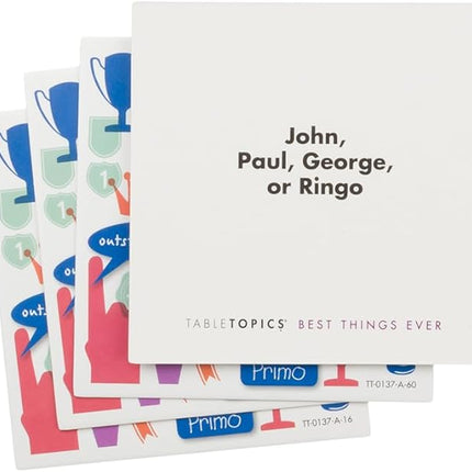 TableTopics Best Things Ever Question Card Game - 135 Fun Conversation Starter Cards, Use as Ice Breakers, Getting to Know You, or Discover More About Friends & Family, Share Your Favorites