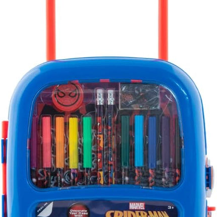 Marvel Spiderman Color and Roll Activity Set with Carrying Case, Stickers, & Art Supplies