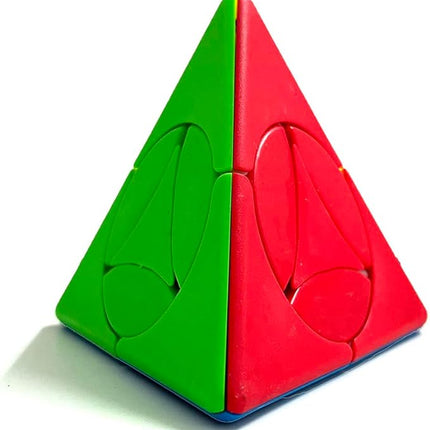 2x2 Pyraminx Magic Cube, Stickerless 2x2 Pyramid Speed Cube Creative 2x2 Triangle Cube Puzzle Toys, Brain Teaser Puzzles (Coin Pyramid)