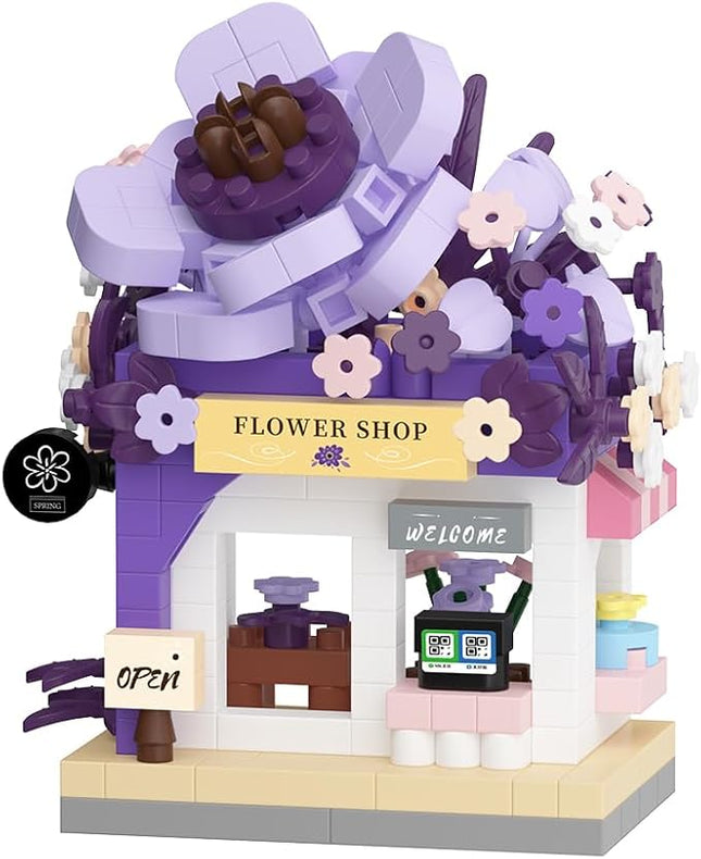 Anemones Mini Flower Shop Building Toy Street City Store View Micro House Toys Festival Blocks Set for Home Decor Gifts