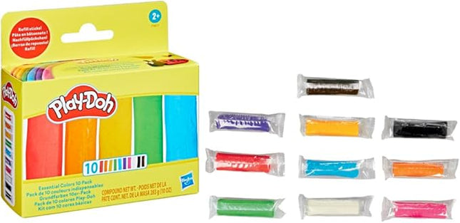 Play-Doh Essential Colors 10 Pack of Refill Sticks, Great for Classrooms and Party Favors, Kids Arts and Crafts Toys for 2 Year Olds and Up