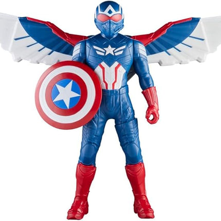 Marvel Avengers Captain America: Brave New World Flight Mode Action Figure with Accessories, 9-Inch-Scale (22 cm) Super Hero Toys for Kids Ages 4+