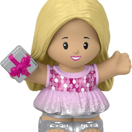 Replacement Part for Fisher-Price Little People Figure Pack ~ HGP69 Replacement Girl Figure Dressed for a Party Carrying a Gift ~ Inspired by Barbie You Can Be Anything