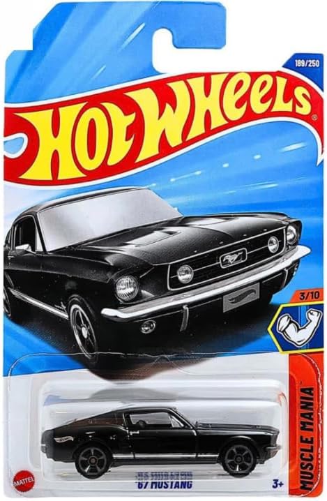 Hot Wheels '67 Mustang [Black], Muscle Mania 3/10, 189/250, 1:64 Scale Diecast Vehicle