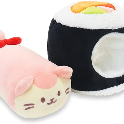 Anirollz Kittiroll Plush in Nori Maki Roll – Kawaii Sushi Stuffed Animal with Removable Costume – Cute Squishy Plush Toy Gift for Girls & Kids