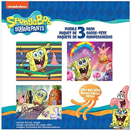 Spongebob Squarepants - 3 in 1 Jigsaw Puzzles for Kids. Great Birthday & Educational Gifts for Boys and Girls. Colorful Pieces Fit Together Perfectly. Great Preschool Aged Learning Gift.