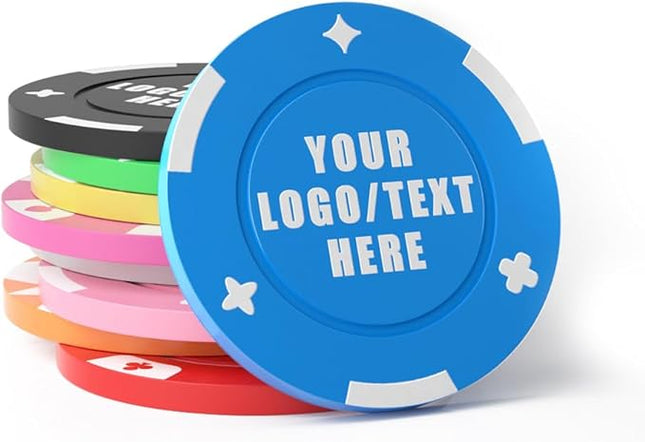 100 Custom Plastic Bar Tokens, Full-Color Print Your Photo and Text, Suitable for Party, Event Promotion, Business Card, Store Coupons, Card and Board Games