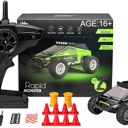 RC Off-Road Vehicle Model, 1/32 Scale 4WD Mini Electric 2.4G Remote Control High Speed Drift Off-Road, Mini Racing Drift Car for Adults