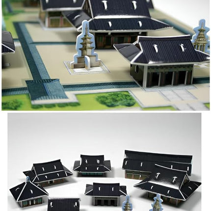 3D Puzzle Set of Korean Cultural Heritage - Easy Assembly, No Tools Needed - Decorative Models of Korean Landmarks (Set 1)